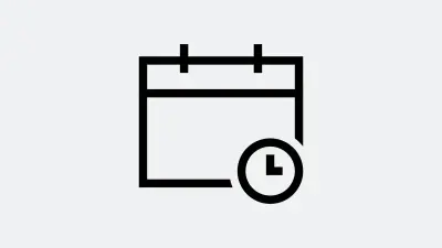 Depiction of a calendar page with a clock in the foreground.