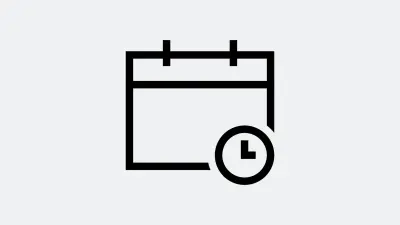 Depiction of a calendar page with a clock in the foreground.